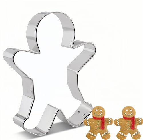 Cookie Cutters - Christmas Cookie Cutter - Gingerbread Man Cutters - Gingerbread Cutter, Detailed Biscuit Cutter Design for Baking and Crafts, Ideal on Fondant, Dough, Clay