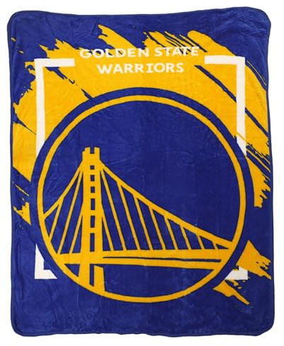 Northwest NBA Golden State Warriors Micro Raschel Überwurfdecke, 116,8 x 152,4 cm, dimensional