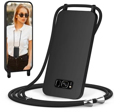 Handykette für Samsung Galaxy S8 Plus Hülle mit Band, Handyhülle mit Schnur zum Umhängen, weiche TPU Silikonhülle mit Band [verstellbar] [abnehmbar] Halskettenhülle für Samsung S8 Plus