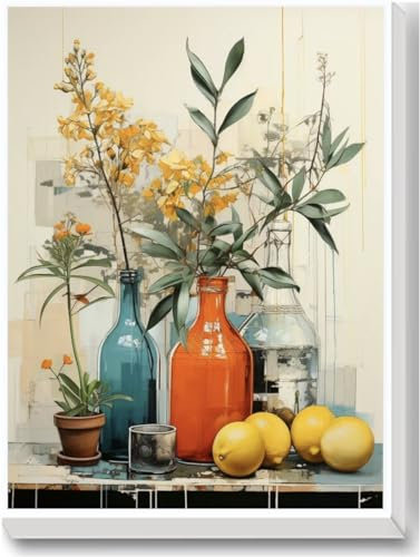HIQEEYOUNG Peinture Numero Pour Adulte Und Enfant, Peinture Par Numero Kits sans Cadre 40 x 50 cm, pour Décoration Intérieure,Fleur avec citron