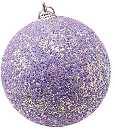 Baumschmuck Weihnachten Weihnachtskugeln weiß rot Glitter Ornament Weihnachtskugeln Ball Strass Weihnachtsbaum 8CM Dekoration Aufhänger Hängesessel Christbaumschmuck für (Purple, One Size)