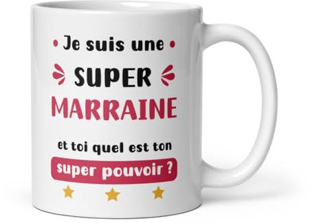 Mug super marraine super pouvoir tasse marraine femme