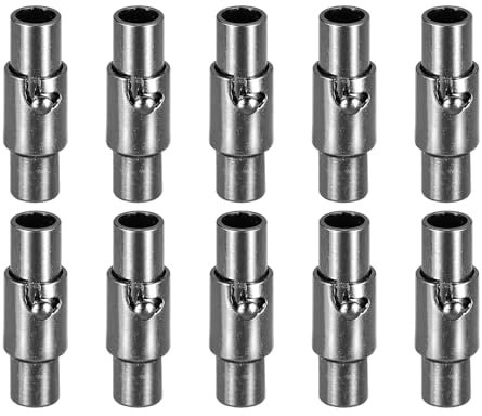 QUARKZMAN Lederkordel-Endkappe, 10 Stück 3mm Loch Leder Magnetverschlüsse, Kordel-Endkappen Verschlüsse Leder Kordel Schnalle für Schmuckherstellung DIY Zubehör Basteln, Schwarz