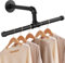 Yawinhe Industrierohr Kleiderstangen, 51cm Kleiderständer für die Wand, Rustikale Kleideraufbewahrung, Platzsparenders Wandregal Küchenregal, für kleine Zimmer, Schwarz, 51cm, 1-Pack