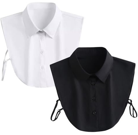 Faux Col Chemise Amovible pour Femme - Accessoires Vêtements Assortis pour Homme et Femme - Bureau, Salle de Réunion, Diverses Occasions Formelles
