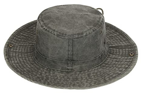 Sombrero Pescador Algodón ala Ancha Verano Protección Solar Portátil Safari Sombrero Adulto Unisexo con Correa de Barbilla Ajustable, Verde Militar 62cm