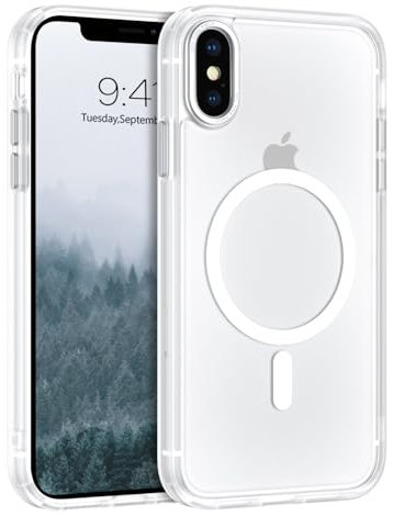 GaoBao Schutzhülle für iPhone XS Max, kompatibel mit MagSafe, Hybrid, magnetisch, transparent, matt, Rückseitenschutz, dünn, stoßfest, kratzfest, für iPhone XS Max 6,5 Zoll, mattes Weiß