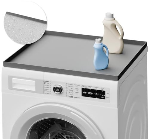YEEBECA Funda Para Lavadora 60X60 CM, Almohadilla Antideslizante Para Lavadora De Silicona Con Función De Protectora Superior, Diseño Exclusivo AntiarañAzos, Antideslizante Y Antigoteos, Lavable.