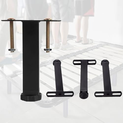 pingping1991 Lot de 4 Pieds pour Sommier à Lattes Pied de Lit Universel Pieds Meubles Metallique Réglables Pieds Support Canapé T-Forme pour Sommier Lit Canapé Armoire