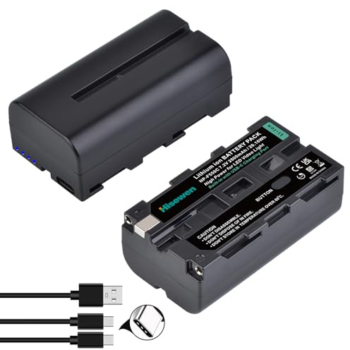 Hisewen 2 Stück NP-F550 Akku 2800mAh LED Dual USB Ladegerät für Sony F970 F960 F950 F770 F750 F570 F550 F330 für Video Licht, Ringlicht, Monitor