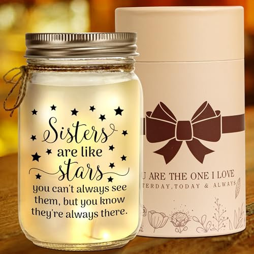 Kenon Mason Jar Night Light - Sister, Mother's Day, Birthday Gift - Home Decoration Light