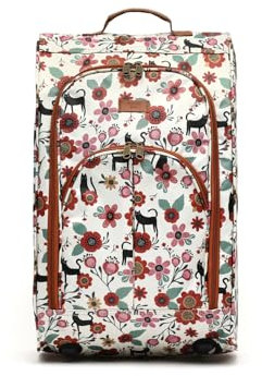 MISAKO Reisekoffer aus Stoff Handgepäck catflor Beige Unisex - Halbstarrer, weicher, eleganter Koffer - 54 X 33 X 20 cm