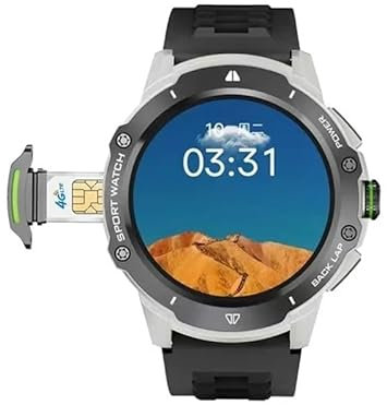 Reloj inteligente KB08 de 1.43 pulgadas con pantalla AMOLED 4G, tarjeta SIM, WiFi, GPS, rastreador de fitness, descarga de aplicaciones (2G 32G)