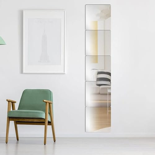 Wandspiegelfliesen Flexible Plastikspiegelblätter Selbstklebend (30 * 30cm)