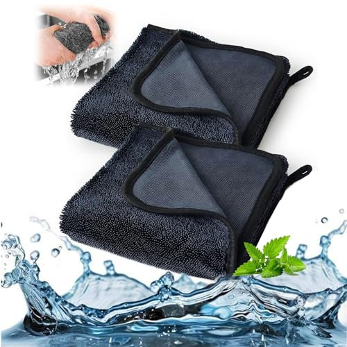 UAZEO 2PCS Bathroom Drying Cloth, Bathroom Cloths for Cleaning Shower Glass Bathroom Cloths for Showers, Thickened Bathroom Drying Cloth Glass Cleaning Cloths (2/Pack)