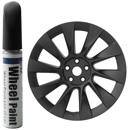 Treesiche Farbe Alufelge Ausbesserungslack für Tesla Model Y 20 Induktionsrad Schwarzes Alufelgenrad,Ausbesserungslack Felgenkratzer Reparatur Felgenlack Randstein Lackstift (Armor Black)