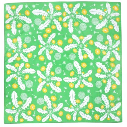 Musubism Große, handgefertigte Furoshiki aus Baumwolle, 99,1 cm, Tasche, Geschenkpapier und Dekoration (Löwenzahn, Limette, Zitronenmuster)