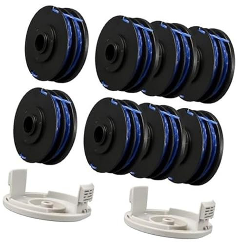 MEXWLOP Bobine de fil for coupe-bordures Ryobi, RAC123 5132002671, 1,6 mm x 8,3 m, for Ryobi, RLT4027, RLT4125, RLT5027, RLT6030, RLT5127, RLT6130-5132002670 (8 bobines + 1 couvercle) Tête de coupe de