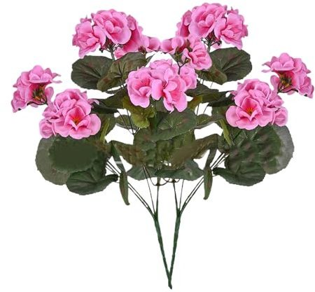 jopiuieo Künstliche Geranien, 2er-Set Künstliche Geranien, Verblassungsbeständige Frühlingsdeko Für Wohnzimmer, Terrasse Und Garten