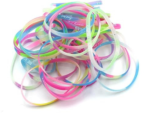 ZOWEXIQ 10 pz braccialetto in silicone, bracciale in gomma, per sport/festa/uomo/donna/bambini (Nachtlicht)