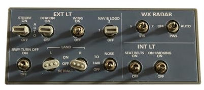 Rowsfire A101 A32x mini Light OVERHEAD Panel for MSFS 2020/2024 - Compatible with Multiple Aircraft Types for Windows Home Cockpit, USB, Dual-Position Switches