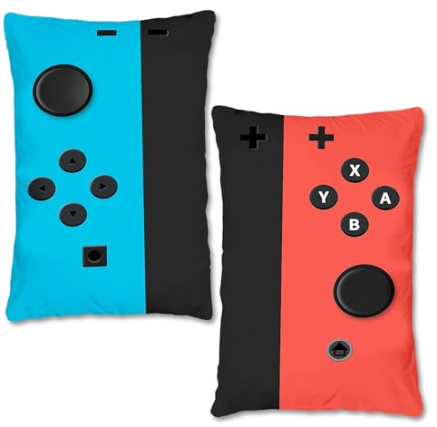 Yoljun 2er Set Gaming-Controller-Kissenbezüge, Gaming Kissen, Gamer Kissen, Kissenbezug Gaming, Gamer Deko, Weiches Plüsch, Für Wohnzimmer & Schlafzimmer, 40x40CM