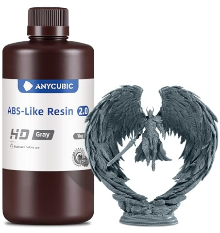 ANYCUBIC ABS-Like Resin 2.0 für alle Harz-3D-Drucker (HD Grau, 1 kg) | 3D Drucker Resin mit hoher zähigkeit, Präziseren Details, Geringem Geruch, breite kompatibilität
