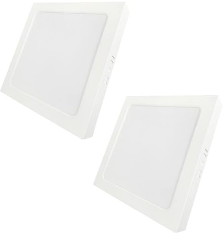 LUXULA 2 Stück LED Aufbauspot flach Weiß eckig 299x34mm 24W 2400lm, IP44 | IP44 Aufputz Spot, CCT 3000K 4000K 6000K einstellbar, Deckenlampe Aufbauleuchte für Bad, Küche, Flur und Wohnzimmer
