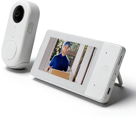 Dpofirs Doorbell Camera Wireless, Door Bell Camera with Monitor Screen, NO WiFi & NO APP Needed, Video Intercom Two Way Audio, 115° View Angle