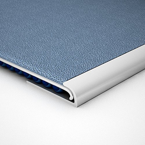 Royale® Single Edge Strip - Carpet to Vinyl or Lino Flooring/Carpet to Doorway or Finish - Aluminium Metal Doorbar, Plate, Joining Gripper Strip - Silver Chrome Finish