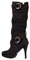 Minetom Stivali Donna Scarpe da Moda Autunno Inverno Scamosciato Pelle Casual Lunghi Stivali Tacchi Alti Slip On Nero 39 EU