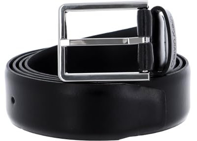 Calvin Klein Herren Gürtel 3.5 cm Bombed Belt Ledergürtel, Schwarz (Black), 100 cm