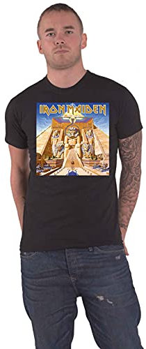 Iron Maiden T-Shirt Powerslave Album Cover Box Band Logo Official Men's, black, XXL