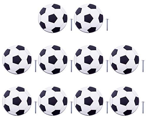 Yavso Kids Door Knobs, Yavso 10Pcs Football Knobs Kids Children Wardrobe Handles Drawer Knobs for Kids Room Decor