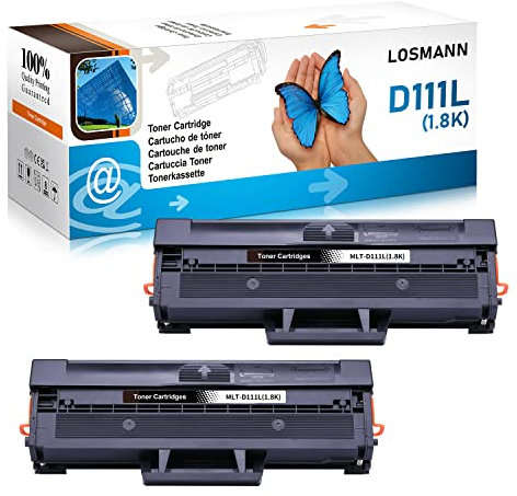 LOSMANN D111L Toner Kompatibel für Samsung MLT-D111L MLT-D111S für Xpress M2020W M2021 M2021W M2022 M2022W M2026 M2026W M2070 M2070F M2070FW M2070 M2070W M2071FH M2071FW M2071HW M2071 (2 Schwarz)