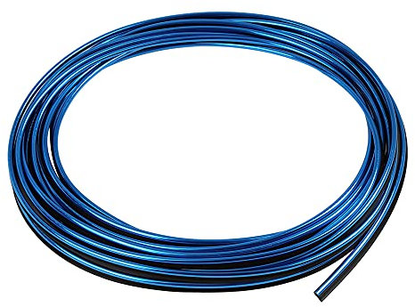 X AUTOHAUX Car Interior Moulding Trim Strip Gap Door Edge Line Chrome Blue 5m
