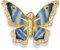 Namana Broches en Argent Sterling 925 pour Femmes, Broches Femme en Argent Plaqué Or en Motif de Papillon, Broche Or pour Femme avec Détails en Email de Couleur et pierres en Oxyde de Zirconium