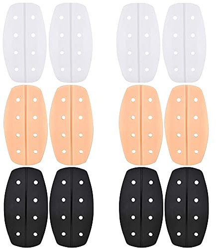 Silikon-BH Schulterpolster,6 Paar BH Gurt Halter Atmungsaktiv Antirutsch,Für träger, BH Träger Silikonpads Schulterschutz Unsichtbare Bra Strap Pad Halter