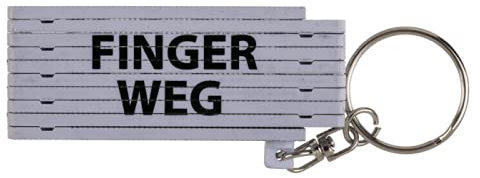 Mini Zollstock Schlüsselanhänger Finger Weg in weiß 50 cm Gliedermaßstab