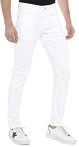 Cipo & Baxx Herren Jeans Hose Straight Fit Vintage Basic Pants Denim Men Hose CD319C Weiß W31 L32