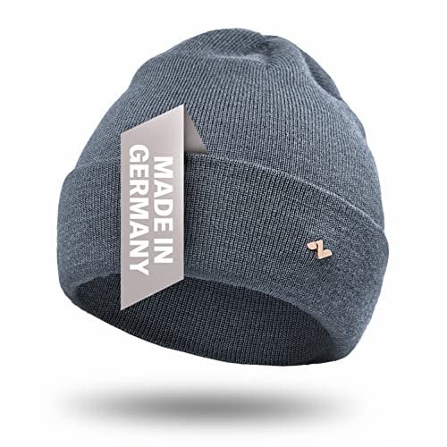 NYTTED® Merino Mütze | 100% feinste Merinowolle | warm, weich & strechbar | Wollmütze für Herren & Damen, Wintermütze, Strickmütze | Hellgrau