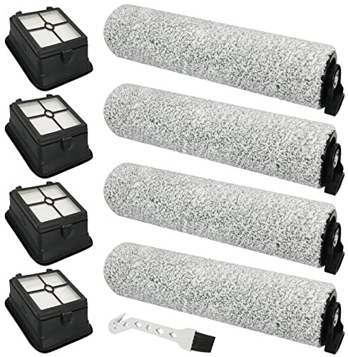 Lot de 4 rouleaux de brosse de rechange et filtres pour aspirateur sans fil Tineco iFloor 3 et Floor One S3