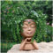Meltset Face Planters Pots Head Unique Face Flower Pot Head Planter for Indoor Plants Cute Small Succulent Pots Indoor Plant Pot with Drainage (Brown)