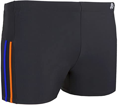 GUGGEN Mountain Badehose für Herren TS-5-6 Schwimmhose Männer kurz eng anliegend Badeshorts rot blau orange schwarz gestreift