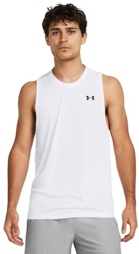 Under Armour Men's UA Tech Tank Shirt, White, 2XL