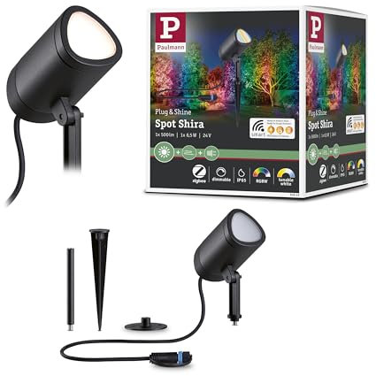Paulmann 94849 Beleuchtungssystem Plug & Shine LED-Gartenstrahler LED 6.5W RGBW Anthrazit