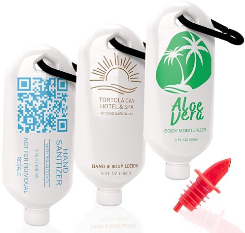 Hidden Flask Set for Liquor - 3-Pack 4oz Lotion-Style Discreet Bottles with Easy Pour Spout & Carabiner - Leak-Proof, BPA-Free, Travel-Friendly - Great for Cruises, Resorts, Concerts, Music Festivals