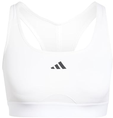 adidas Damen PowerReact Training Bra, White, XL