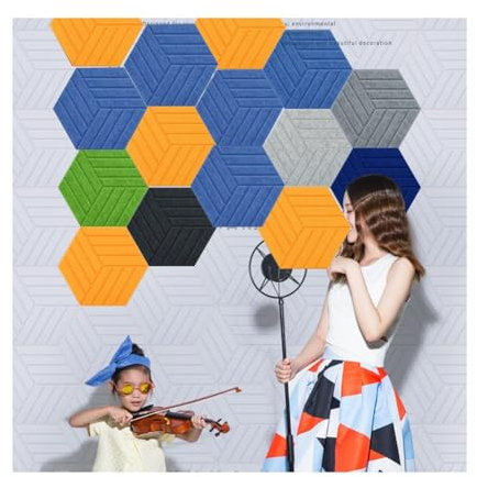 Akustikschaumstoff, 10 Stk Schallschutz Paneele, Hexagon Selbstklebend Akustikplatten Hohe Dichte Schallabsorbierende Platten For Aufnahmestudio Heim Büros ( Farbe : Schwarz , Größe : 30x34.5x0.9cm )