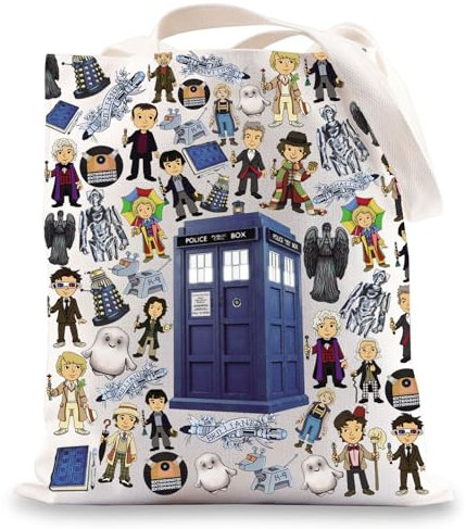 BWWKTOP Police Box Tote Bag William & Patrick Doctor Series Fans Geschenk Polizeibox Schultertasche für TV-Show-Fans, R Who, Einheitsgröße